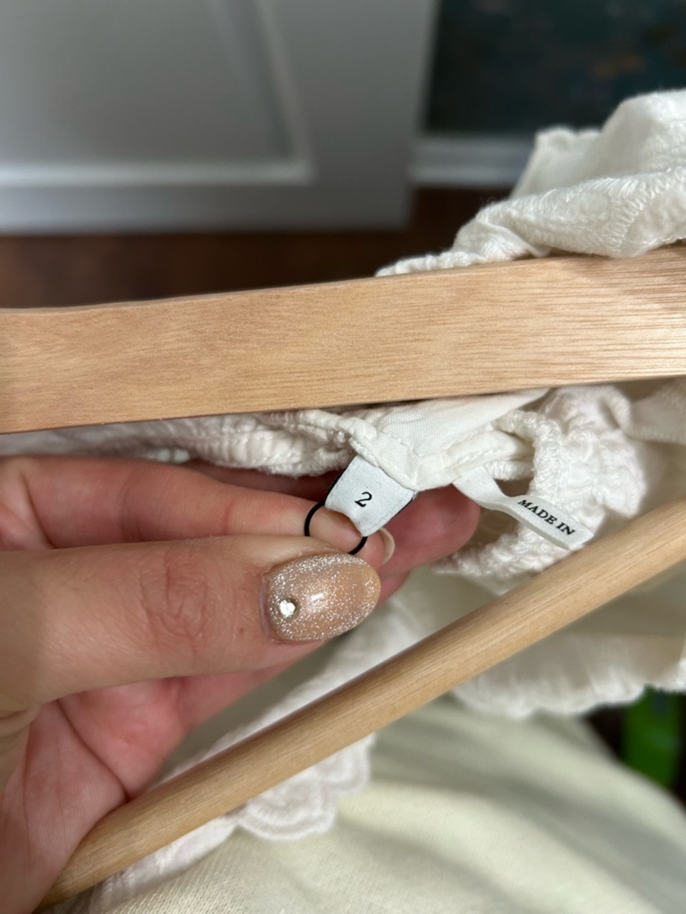 Sandro Azalee Lace Eyelet Ruffle V-Neck Blouse - Picture 8 of 8